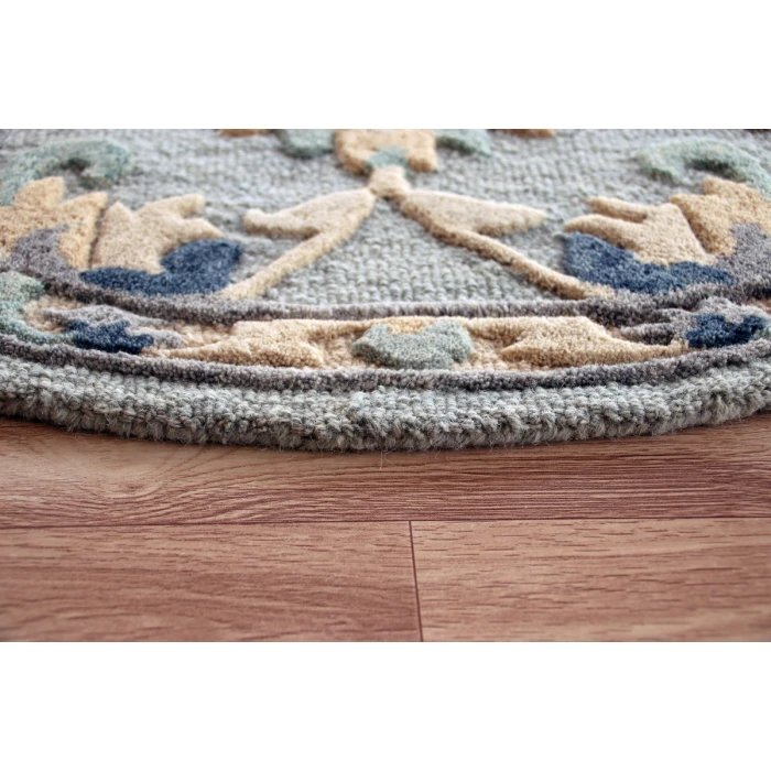 Rugs Town Rose 21710 Gray 3' Round Rug
