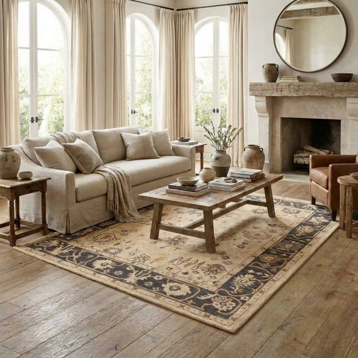 Rugs Town Cream Demaris 5ft.9in. x 8ft.9in. Rect. Rug