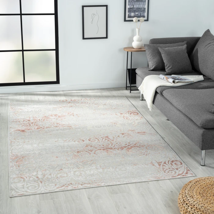 LR Home Calgary 82276 Beige/ White 7'9" X 9'9 Rect. Rug