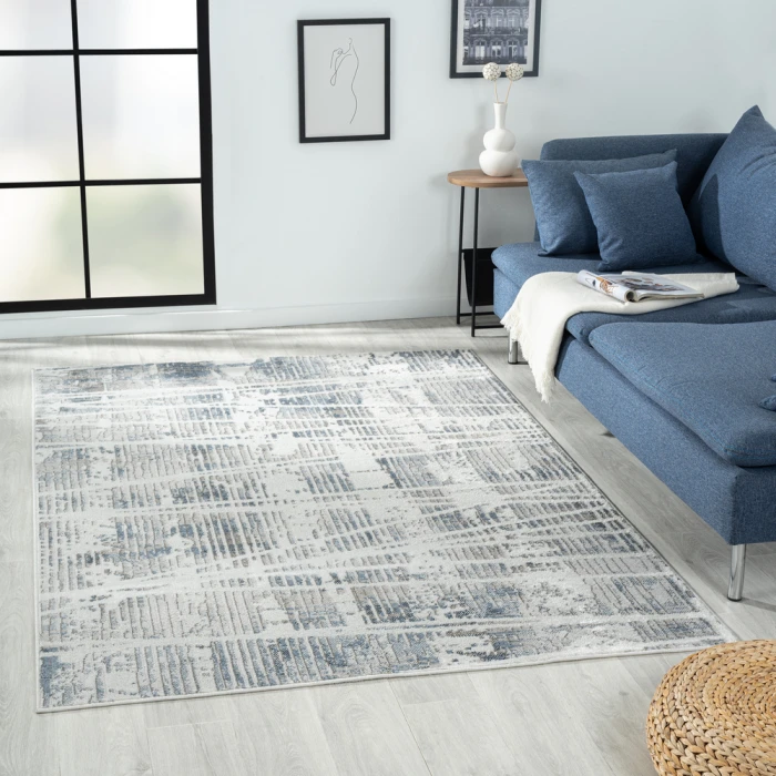 LR Home Calgary 82277 Blue/ Beige 7'9" X 9'9 Rect. Rug