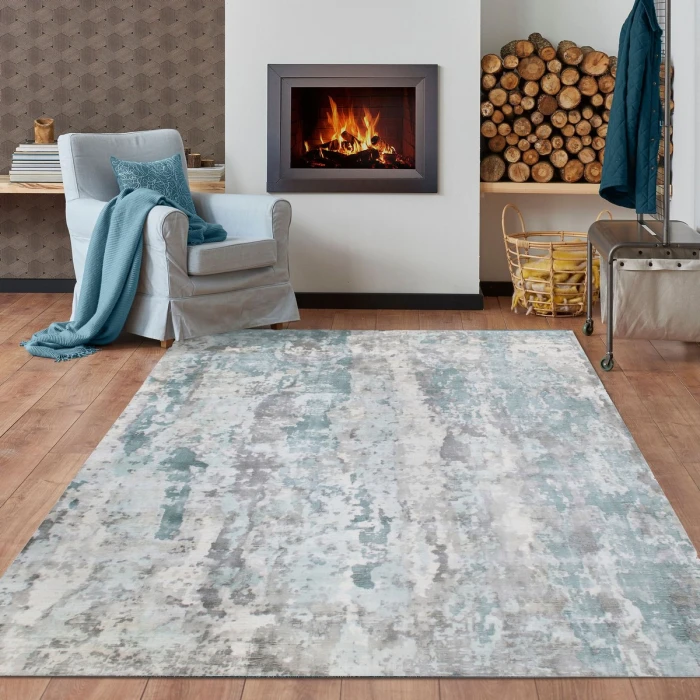LR Home Calypso Blue/Gray 81695 5 ft. 9 in. X 8 ft. 9 in. Rect. Rug