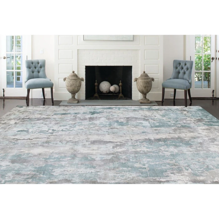 LR Home Calypso Blue/Gray 81695 5 ft. 9 in. X 8 ft. 9 in. Rect. Rug