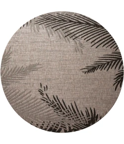 Rugs Town 81016 Beige / Black 7ft.6in. Round Rug