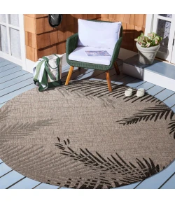 Rugs Town 81016 Beige / Black 7ft.6in. Round Rug