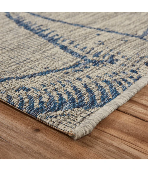 LR Home CAPTIVA 81019 Gray/ Navy 5'0" X 7'0 Rect. Rug