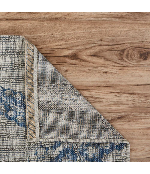 LR Home CAPTIVA 81019 Gray/ Navy 5'0" X 7'0 Rect. Rug