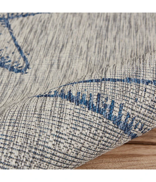 LR Home CAPTIVA 81019 Gray/ Navy 5'0" X 7'0 Rect. Rug