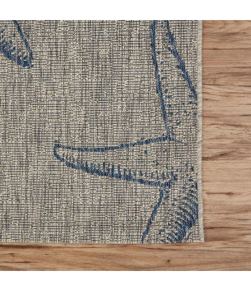 LR Home CAPTIVA 81019 Gray/ Navy 5'0" X 7'0 Rect. Rug