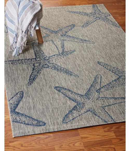 LR Home CAPTIVA 81019 Gray/ Navy 5'0" X 7'0 Rect. Rug