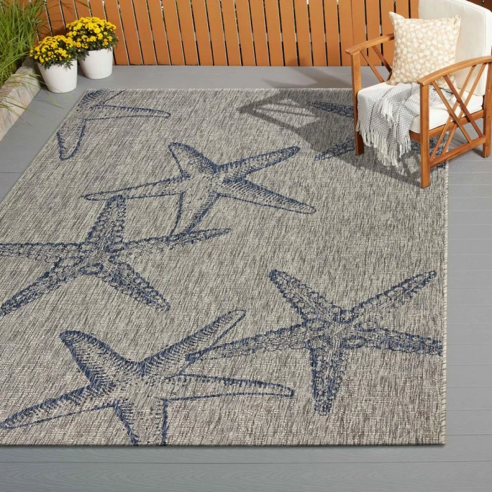 Rugs Town 81019 Gray/ Navy 5'0" X 7'0 Rect. Rug