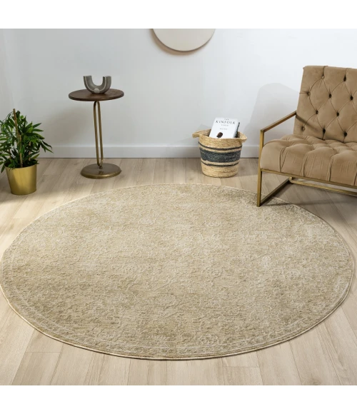 LR Home Castillo Beige CASTI 6ft. Round Rug