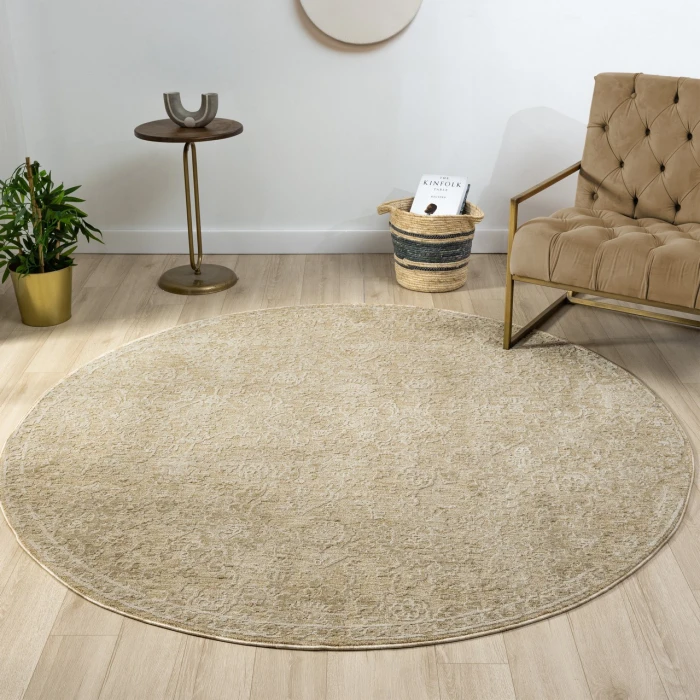 Rugs Town Beige CASTI 6ft. Round Rug