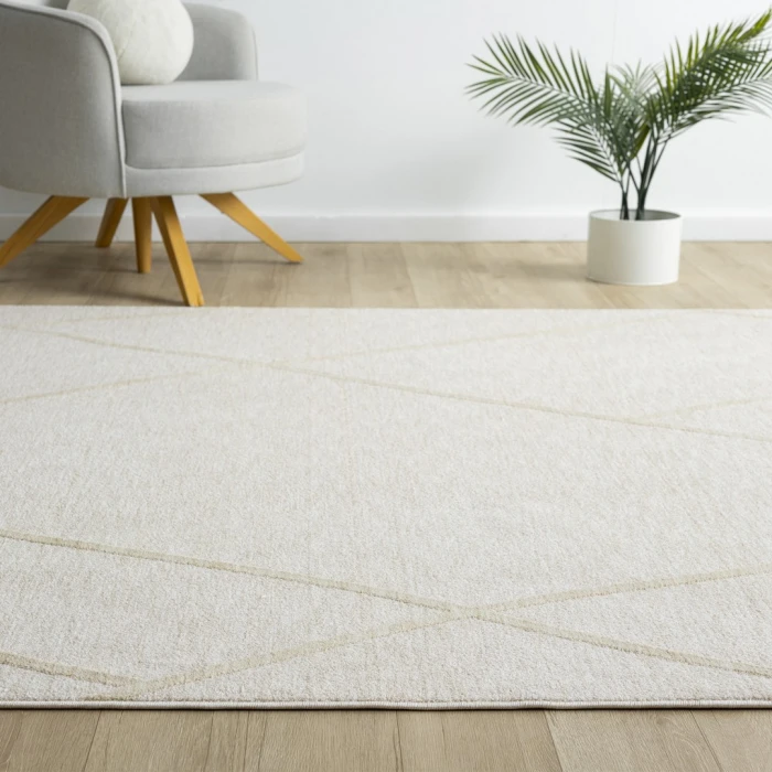 Rugs Town Cream Embudo 4ft. x 6ft.6in. Rect. Rug