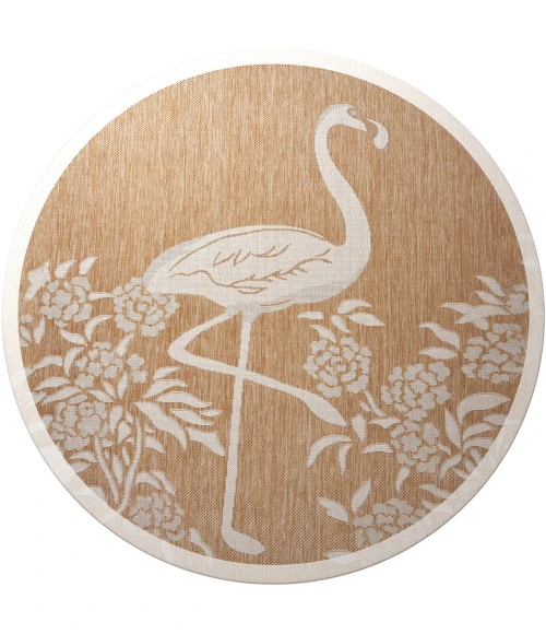 LR Home Catalina Beige CATAL 5ft.3in. x 5ft.3in. Round Rug