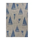 LR Home CATALINA 81502 Gray/ Navy 5'0" X 7'0 Rect. Rug