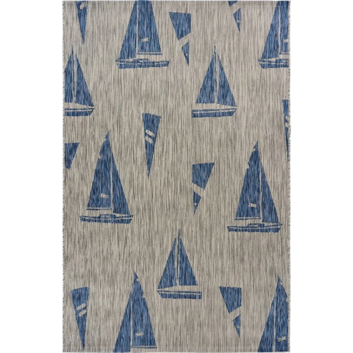 Rugs Town 81502 Gray/ Navy 7'9" X 9'9 Rect. Rug