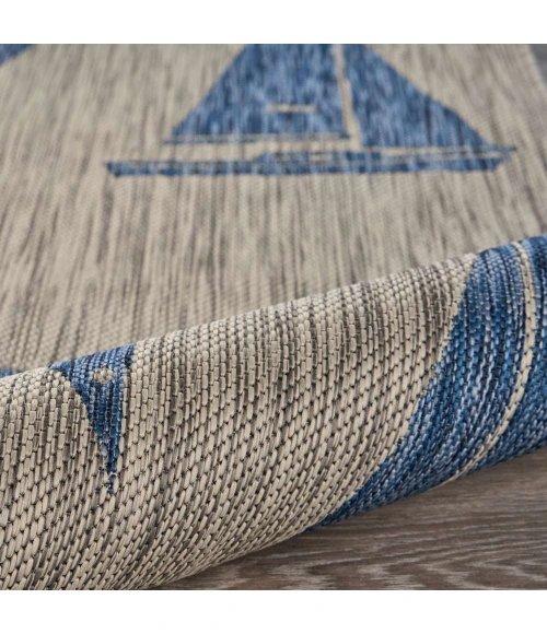 LR Home CATALINA 81502 Gray/ Navy 5'0" X 7'0 Rect. Rug