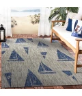 LR Home CATALINA 81502 Gray/ Navy 5'0" X 7'0 Rect. Rug
