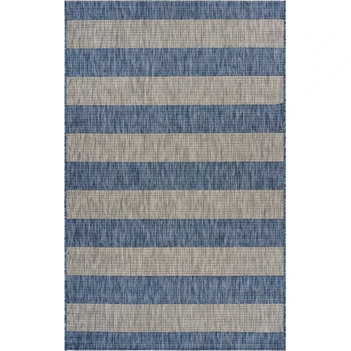 Rugs Town 81504 Navy/ Gray 5'0" X 7'0 Rect. Rug
