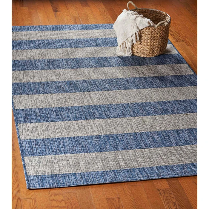 Rugs Town 81504 Navy/ Gray 5'0" X 7'0 Rect. Rug