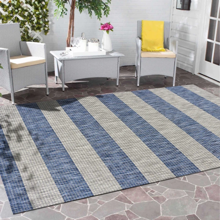 Rugs Town 81504 Navy/ Gray 5'0" X 7'0 Rect. Rug