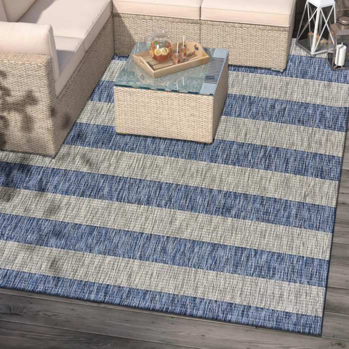 Rugs Town 81504 Navy/ Gray 5'0" X 7'0 Rect. Rug
