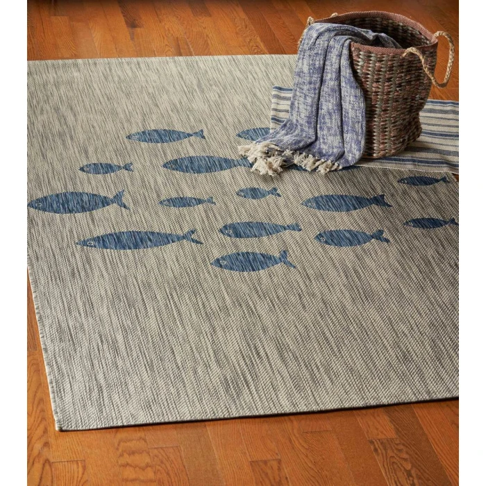Rugs Town 81505 Gray/ Navy 7'9" X 9'9 Rect. Rug