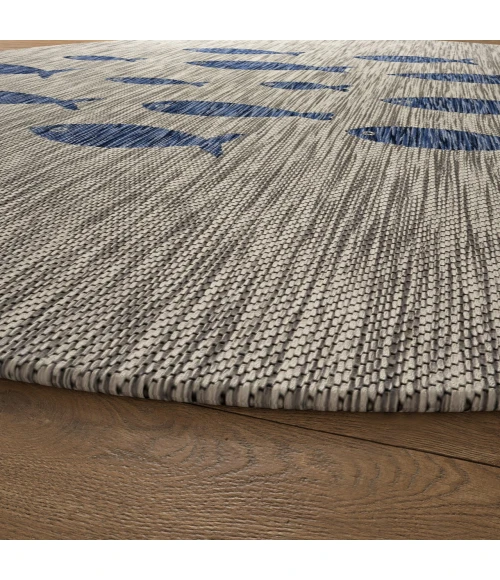 LR Home Catalina Gray CATAL 5ft.3in. x 5ft.3in. Round Rug