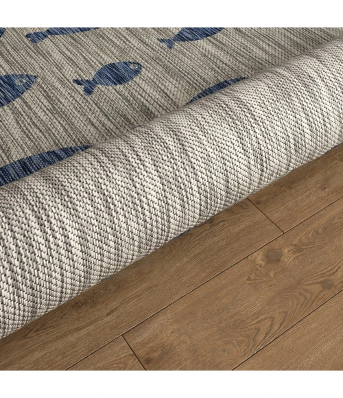 LR Home Catalina Gray CATAL 5ft.3in. x 5ft.3in. Round Rug