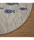 LR Home Catalina Gray CATAL 5ft.3in. x 5ft.3in. Round Rug