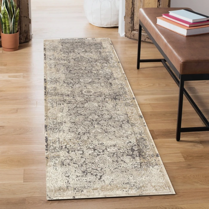 Rugs Town Gray CHESH 2ft.6in. x 9ft.9in. Runner Rug