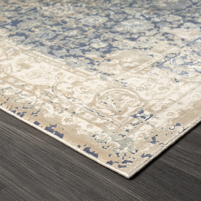 Rugs Town Blue CHESH 9ft. x 12ft. Rectangle Rug
