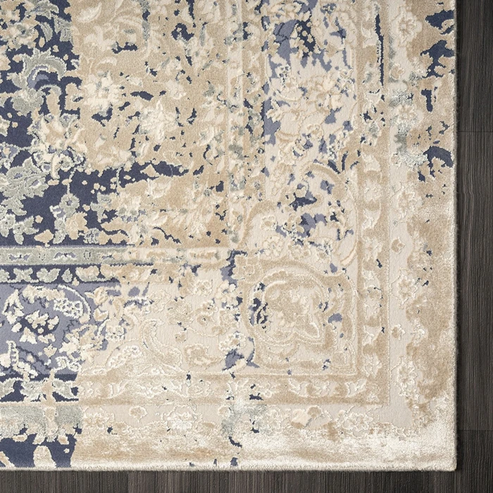 Rugs Town Blue CHESH 9ft. x 12ft. Rectangle Rug