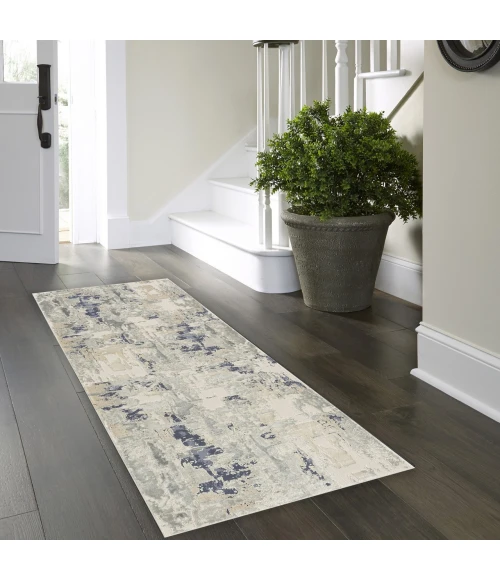 LR Home Cheshire Blue CHESH 2ft. x 7ft. Runner Rug