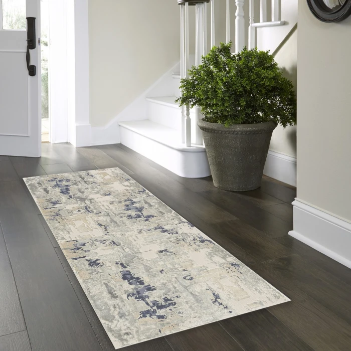 LR Home Cheshire Blue CHESH 2ft. x 7ft. Runner Rug