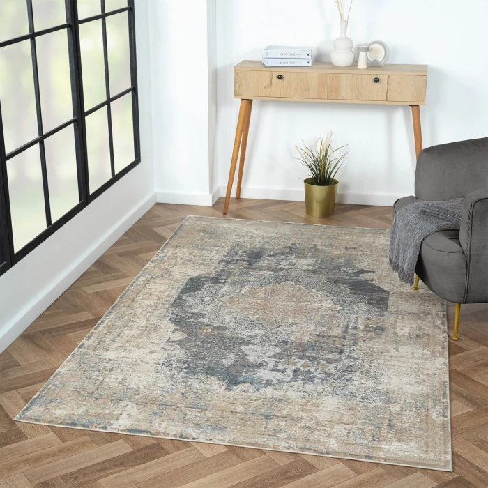 Rugs Town Beige CHESH 4ft. x 6ft. Rectangle Rug