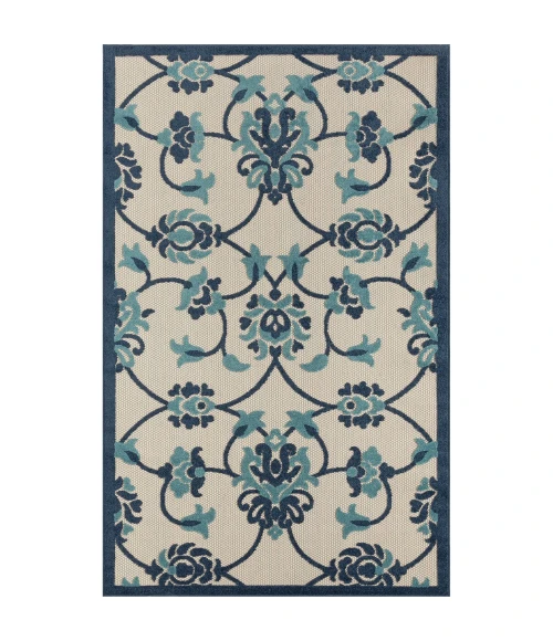 LR Home Copa Cabana 81813 Ivory/ Navy 2' X 3' Rect. Rug