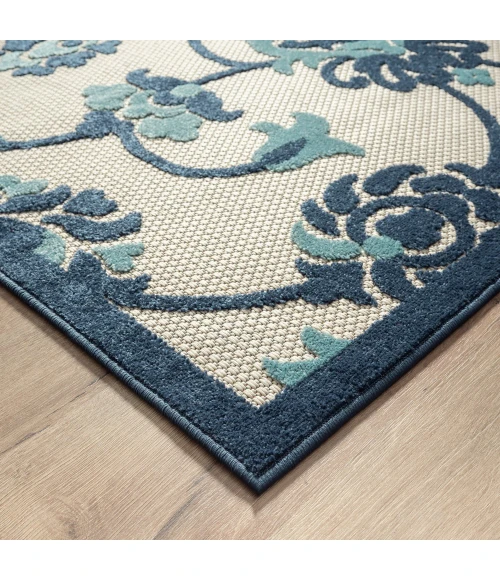 LR Home Copa Cabana 81813 Blue 3'6" X 5'6 Rect. Rug