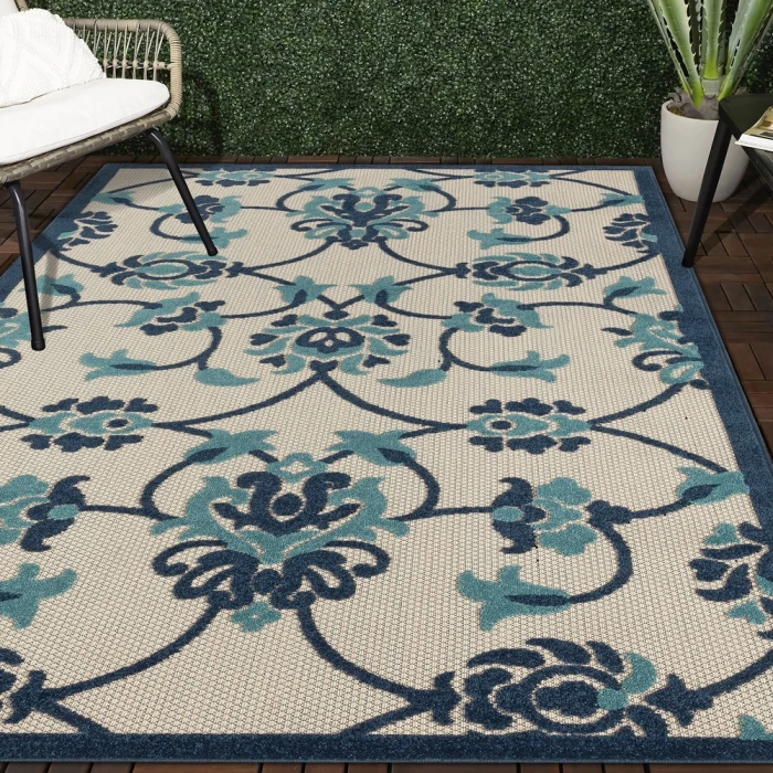 Rugs Town Cabana 81813 Blue 5' X 8' Rect. Rug