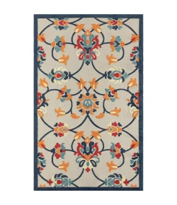 LR Home Copa Cabana 81814 Ivory/ Navy 2' X 3' Rect. Rug
