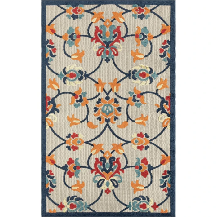 Rugs Town Cabana 81814 Orange/ Multi 5' X 8' Rect. Rug