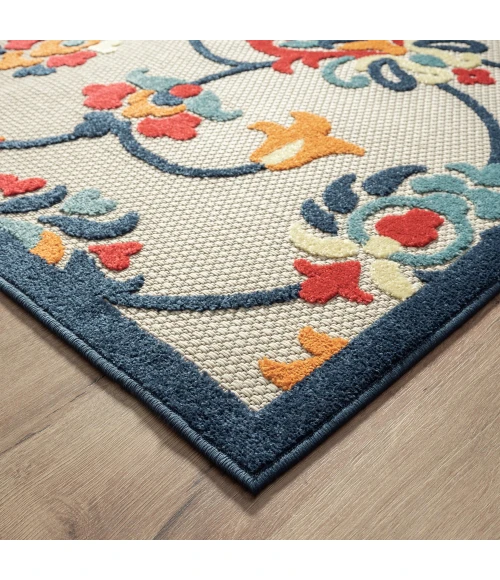 LR Home Copa Cabana 81814 Orange/ Multi 5' X 8' Rect. Rug