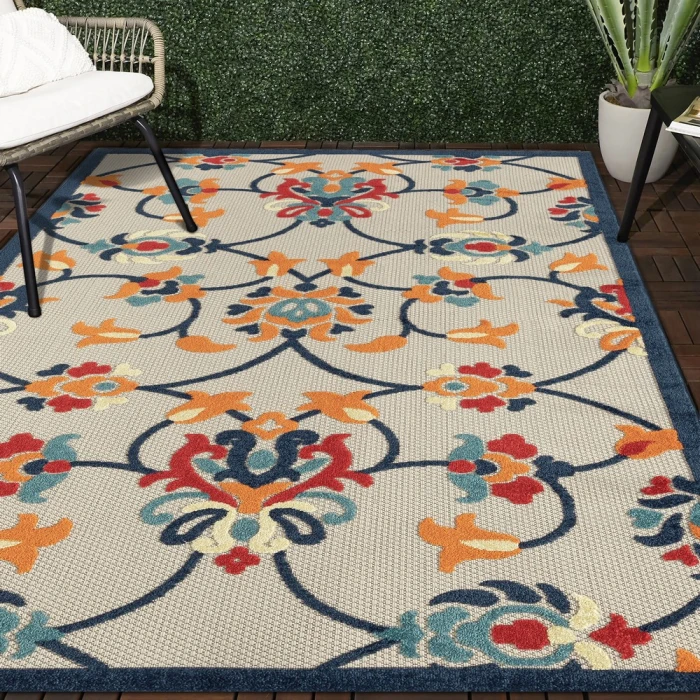 Rugs Town Cabana 81814 Orange/ Multi 5' X 8' Rect. Rug