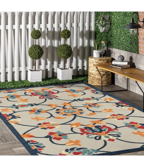 LR Home Copa Cabana 81814 Orange/ Multi 5' X 8' Rect. Rug