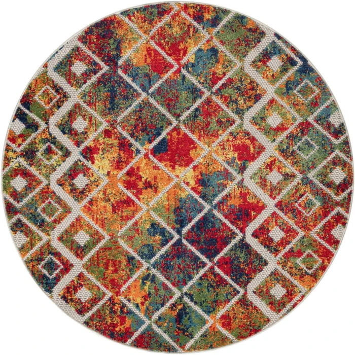 Rugs Town Cabana Red COPAC 7ft.6in. Round Rug