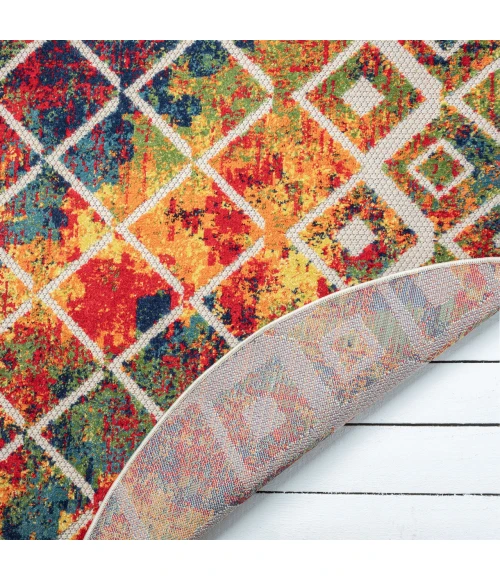 LR Home Copa Cabana Red COPAC 5ft.3in. x 5ft.3in. Round Rug