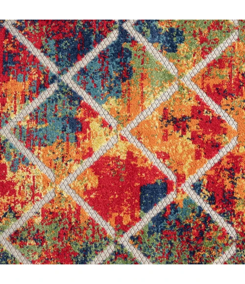 LR Home Copa Cabana Red COPAC 5ft.3in. x 5ft.3in. Round Rug