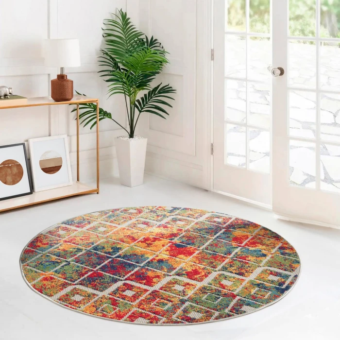 Rugs Town Cabana Red COPAC 7ft.6in. Round Rug