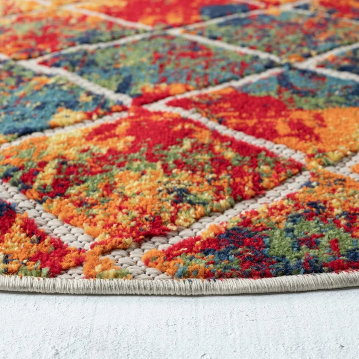 Rugs Town Cabana Red COPAC 7ft.6in. Round Rug