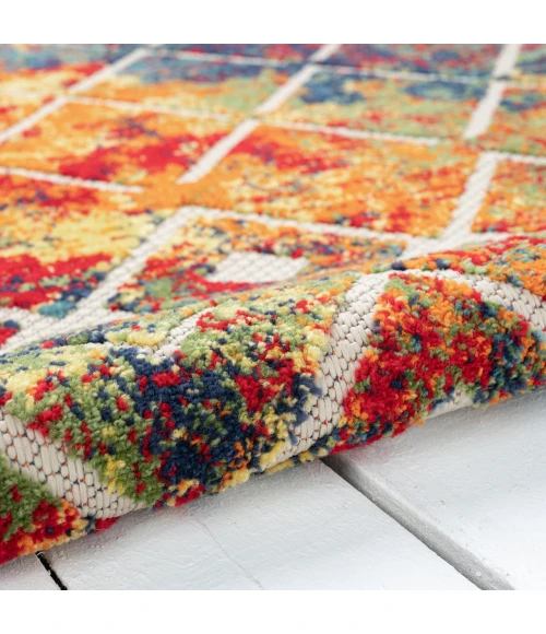 LR Home Copa Cabana Red COPAC 5ft.3in. x 5ft.3in. Round Rug